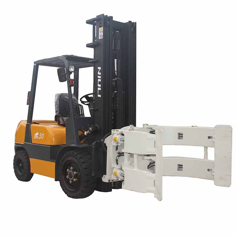 NIULI Transpalette Fork Lift Attachment 2 Ton Diesel Forklift with Paper Roll Clamp