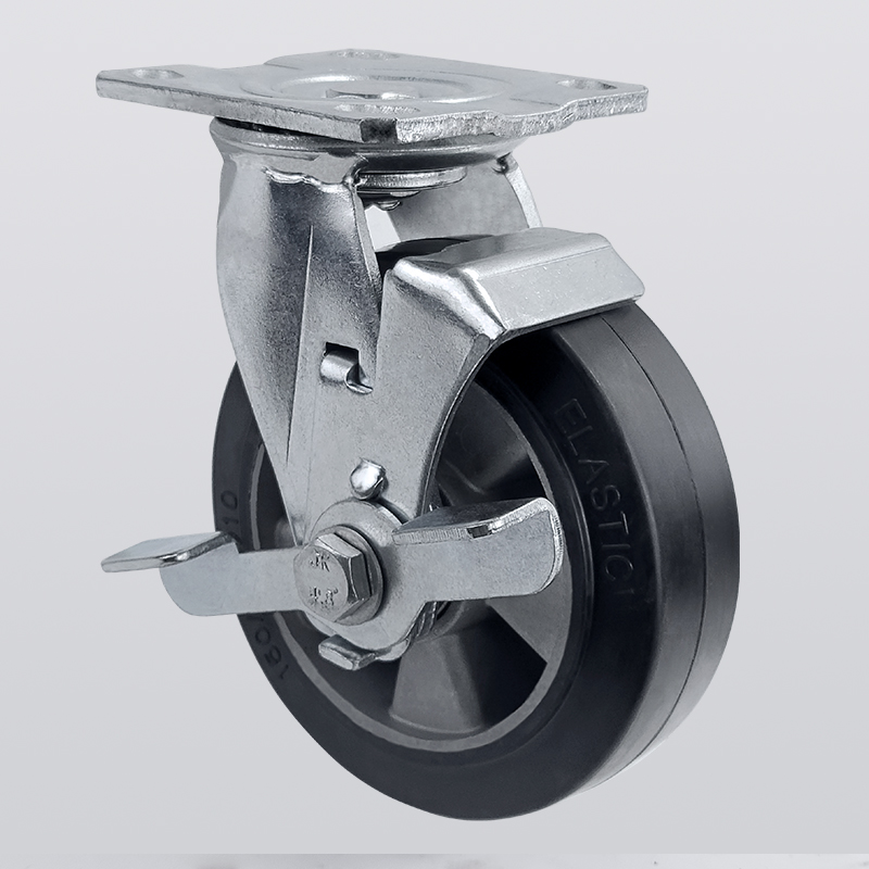 Heavy duty aluminum core rubber catster wheel