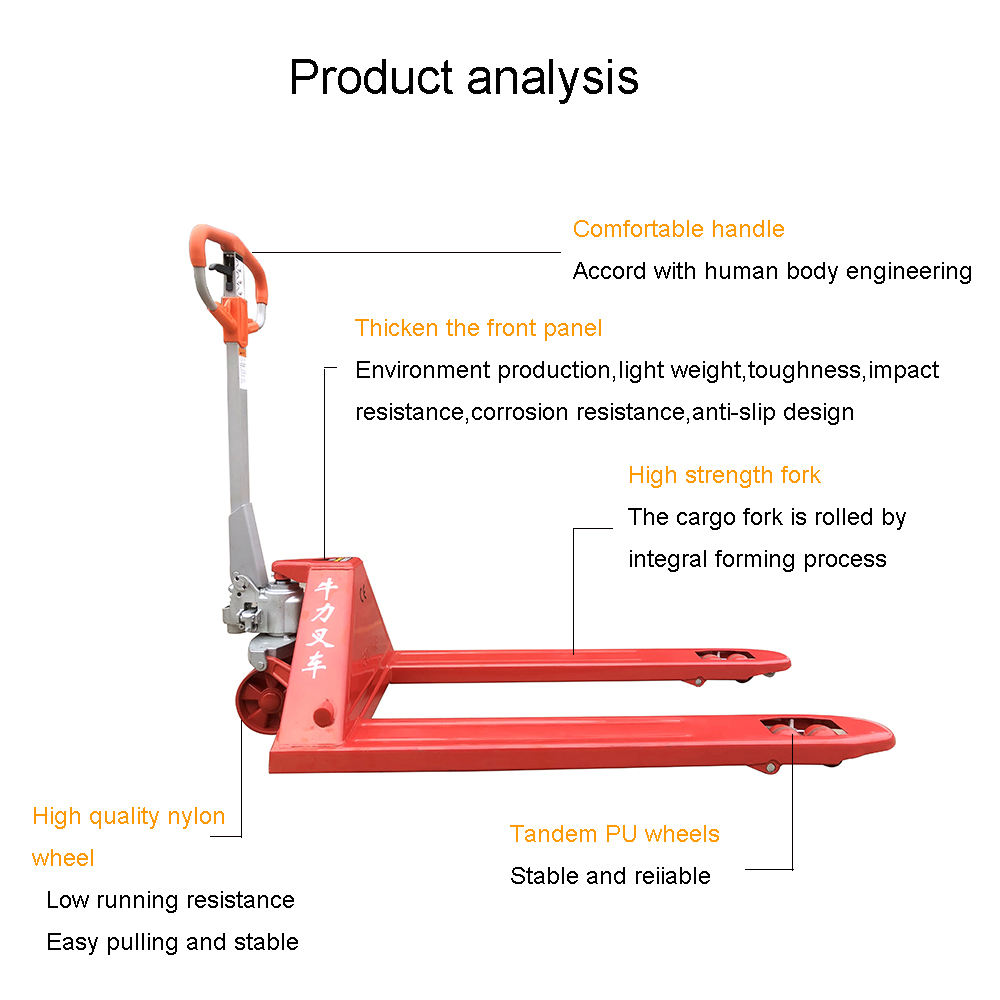 NIULI Fork Lift Pallet Truck 3000KG Elevador Manual Hydraulic Loader