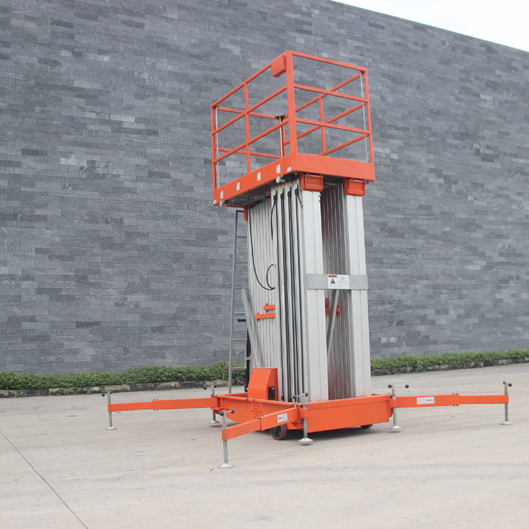 NIULI 300kg Double Mast Man Lift Aluminum Alloy Aerial Lifting Platform