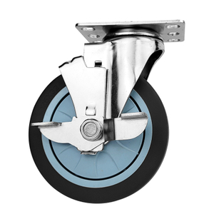 Medium 304 single shaft grey TPR caster wheel