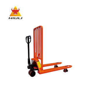 NIULI 3Ton Hand Lift Pallet Truck တရုတ်ထုတ်လုပ်သူ 2500 ကီလိုဂရမ် 2.5 တန် ဟိုက်ဒရောလစ် လက်စွဲ တွန်းလှည်း တွန်းလှည်း Jack with Backrest