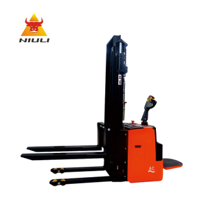 NIULI 2ton Stand Drive Hydraulic Full Electric Pallet Stacker Electric Forklift Truck