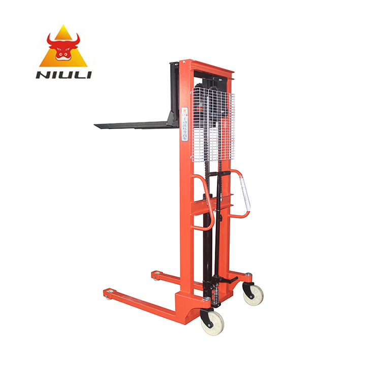 NIULI Portable 500kg 1.6m 3 Meter Pallet Fork Length Hand Lift Hydraulic Manual Pallet Stacker