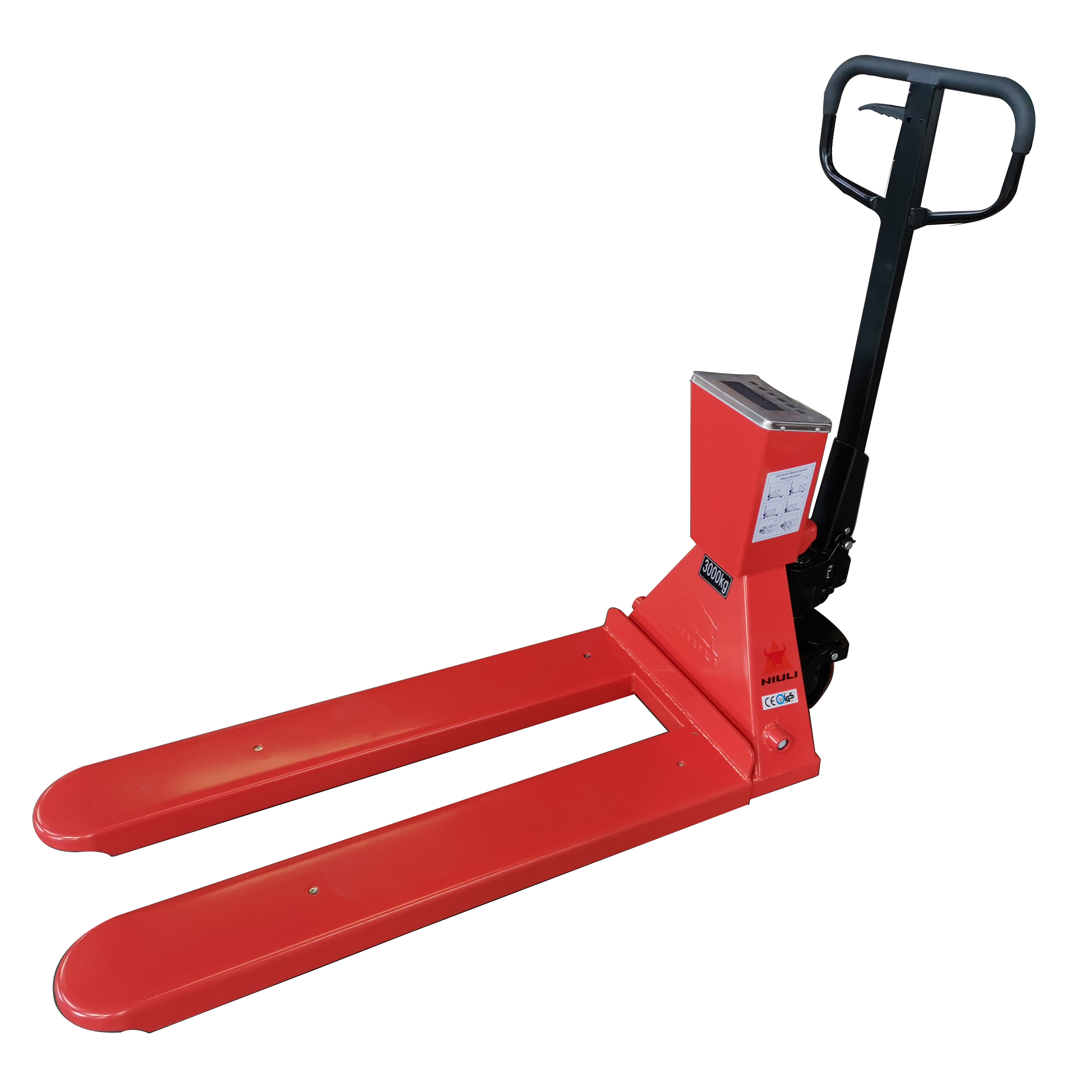 NIULI 3000kg 3 Ton Electronic Forklift Weighing Scale Pallet Jack Scale Hand Pallet Truck with Weigh Scale