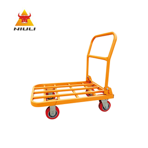 NIULI 150KG Industrial Portable Transportation Steel Platform Hand Truck Foldable Iron Tube Hand Cart