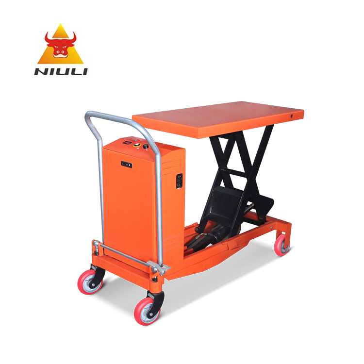 NIULI Hydraulic Foot Pump Scissor Lift Truck Trolleys Platform 350KG 500KG 800KG 1000KG Electric Scissor Lift Table Truck